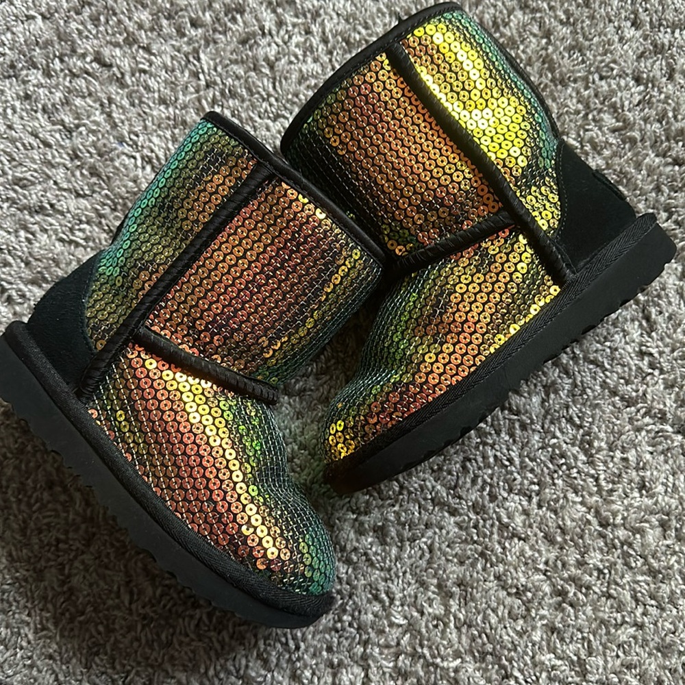Colorful sequin ugg boots toddler girl